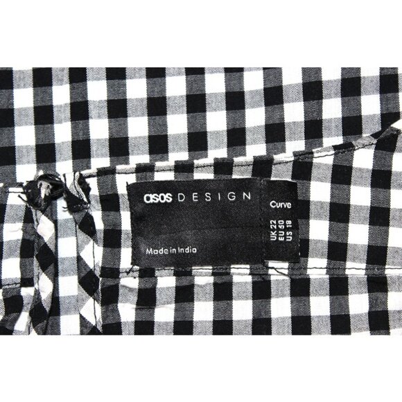 ASOS Curve Black and White Checkered Mini Dress - Picture 7 of 13